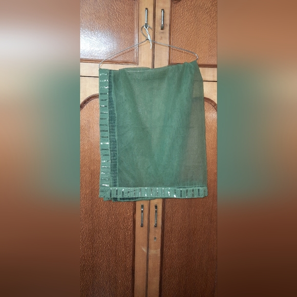 Faux Georgette Sequence Embroidered Semi Stitched Kurta, Sharara and Dupatta Set - Picture 8 of 12